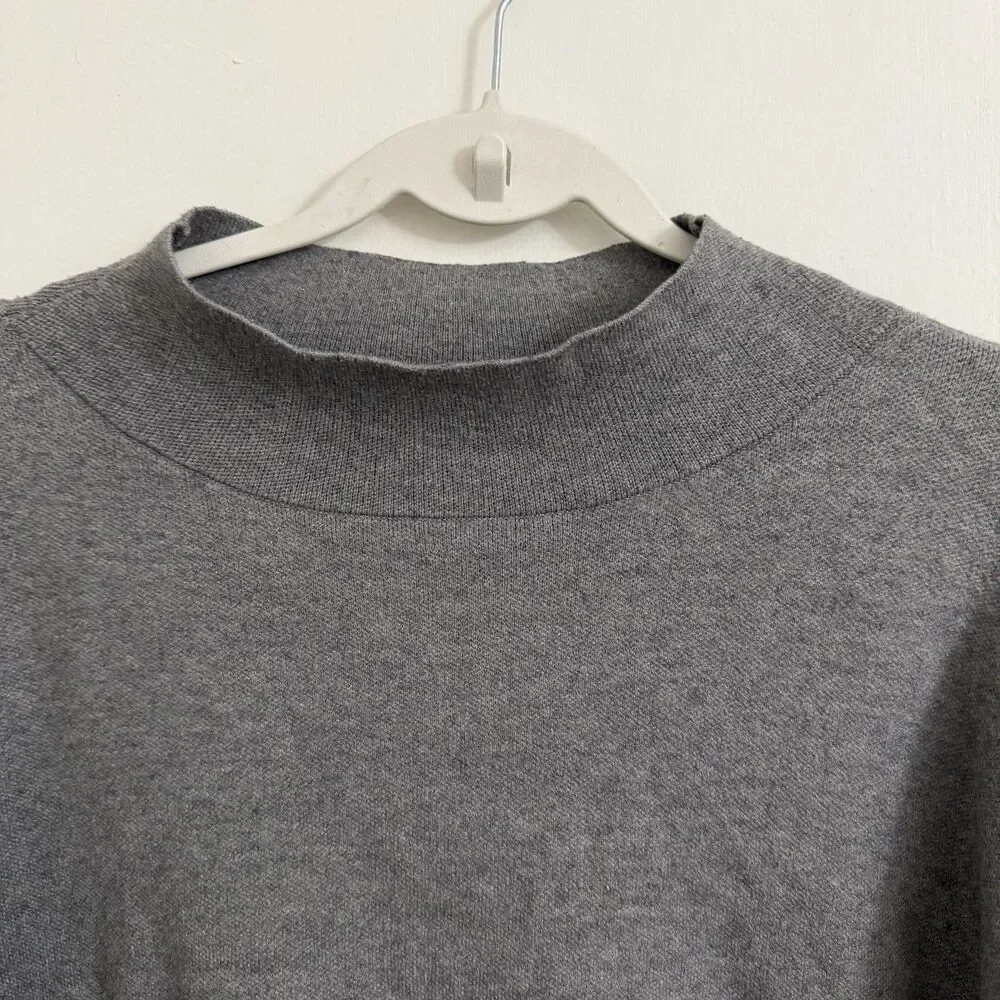 Quince Sweater Womens‎ Small Heather Gray Eco-Knit Milano Stitch Mock Neck